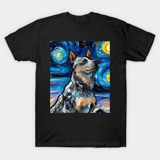 Blue Heeler Night Portrait T-Shirt